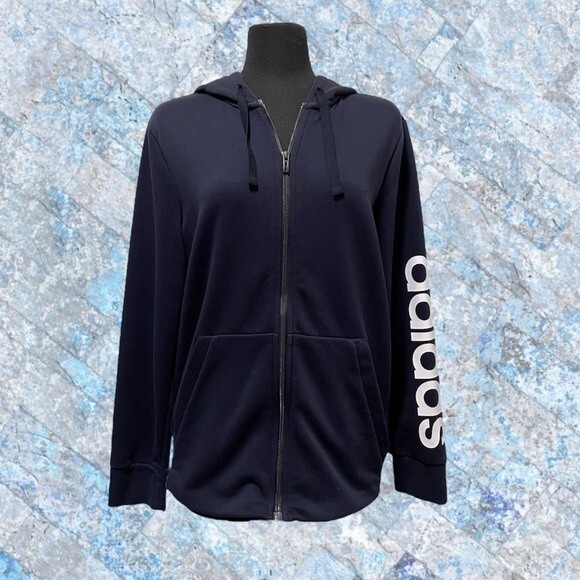 adidas Essentials Logo‎ Full Zip Hoodie - Picture 1 of 6